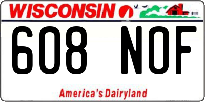 WI license plate 608NOF