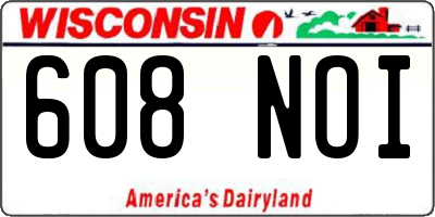 WI license plate 608NOI