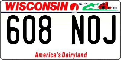 WI license plate 608NOJ
