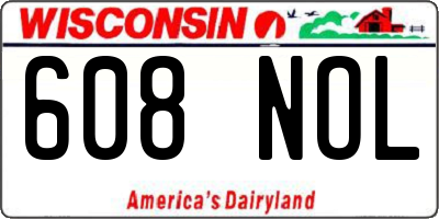 WI license plate 608NOL