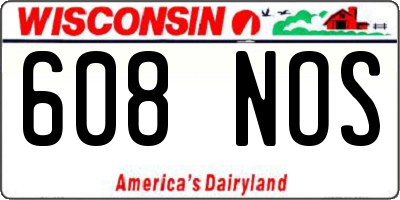 WI license plate 608NOS