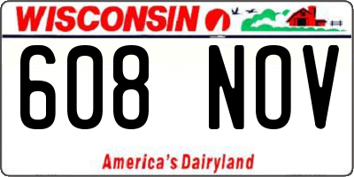 WI license plate 608NOV
