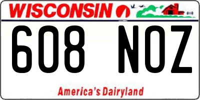 WI license plate 608NOZ