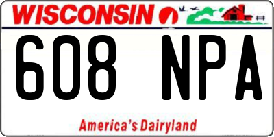 WI license plate 608NPA