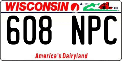 WI license plate 608NPC