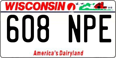 WI license plate 608NPE