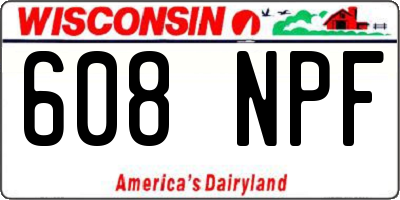 WI license plate 608NPF