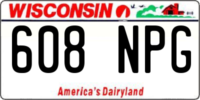 WI license plate 608NPG