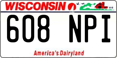 WI license plate 608NPI