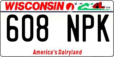 WI license plate 608NPK