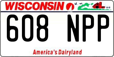 WI license plate 608NPP