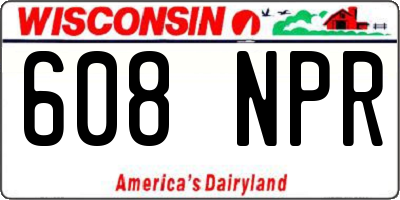 WI license plate 608NPR