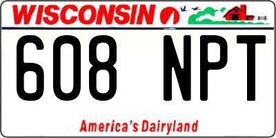 WI license plate 608NPT