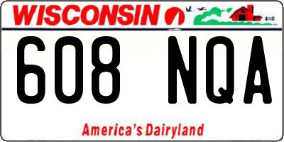 WI license plate 608NQA