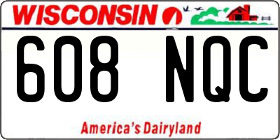 WI license plate 608NQC