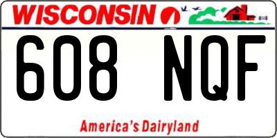 WI license plate 608NQF