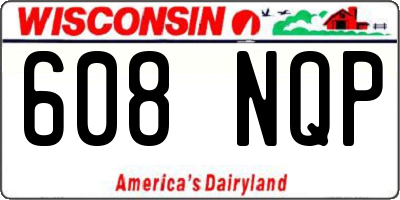WI license plate 608NQP