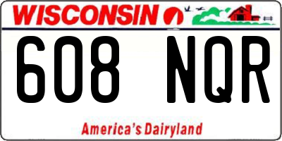 WI license plate 608NQR
