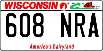 WI license plate 608NRA