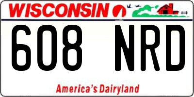 WI license plate 608NRD