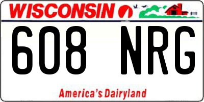 WI license plate 608NRG