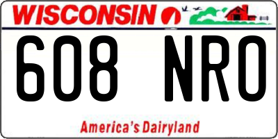WI license plate 608NRO