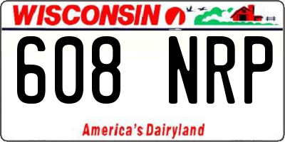 WI license plate 608NRP
