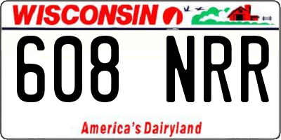 WI license plate 608NRR