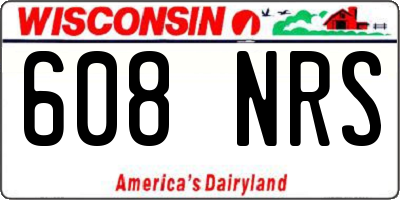 WI license plate 608NRS