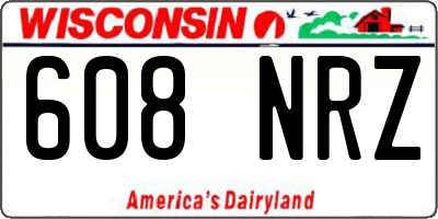 WI license plate 608NRZ