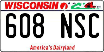 WI license plate 608NSC