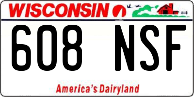 WI license plate 608NSF