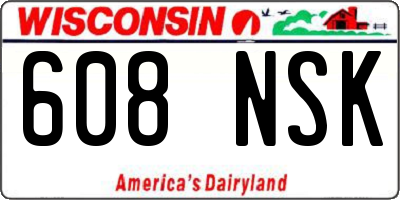 WI license plate 608NSK
