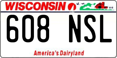 WI license plate 608NSL