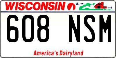 WI license plate 608NSM