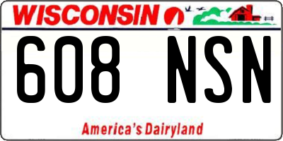 WI license plate 608NSN
