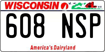 WI license plate 608NSP