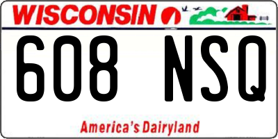 WI license plate 608NSQ
