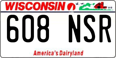 WI license plate 608NSR