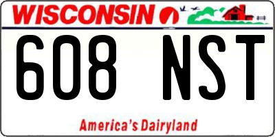 WI license plate 608NST