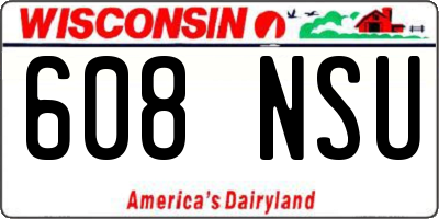 WI license plate 608NSU