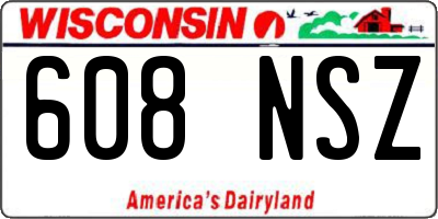 WI license plate 608NSZ