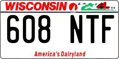 WI license plate 608NTF