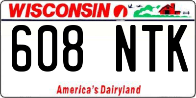 WI license plate 608NTK