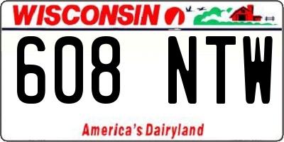 WI license plate 608NTW