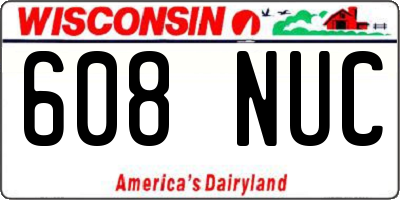 WI license plate 608NUC