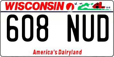 WI license plate 608NUD