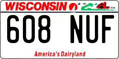 WI license plate 608NUF