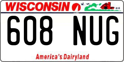 WI license plate 608NUG