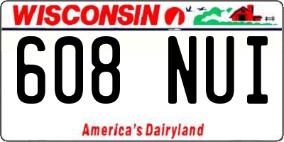 WI license plate 608NUI
